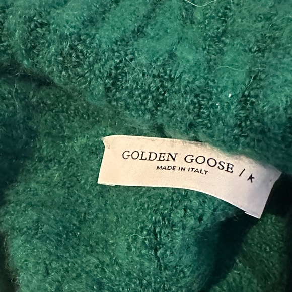 Golden Goose Journey Beanie Didi green alpaca wool blend pom-pom & logo patch - Picture 5 of 6